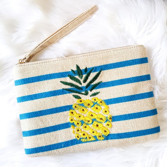 MMS Design Studio Handbags - MMS Design Studio Pineapple Stripe Canvas Wrislet